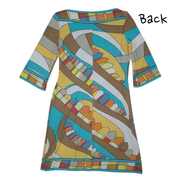 Donna Morgan 3/4 Sleeve Kaleidoscope Print Shift Dress Size 10 - Picture 3 of 8